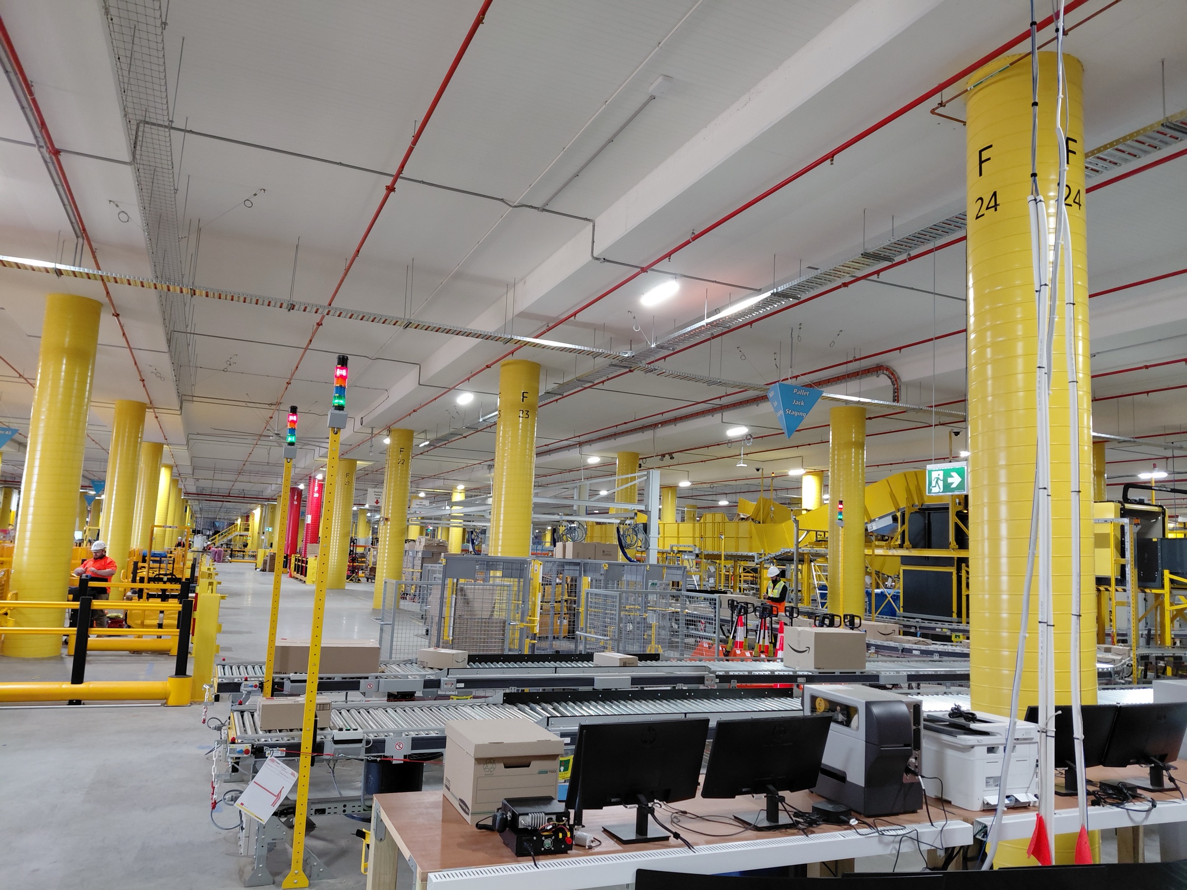 Internal operational signage package at an Amazon fulfilment centre