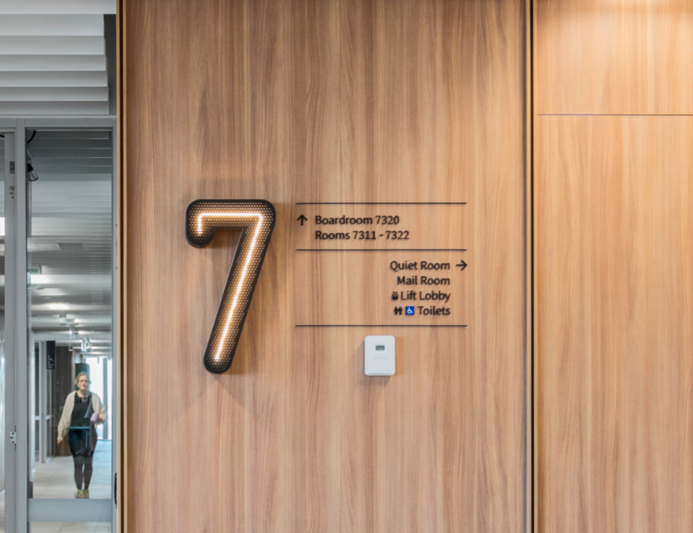 Internal room identification and directional signage